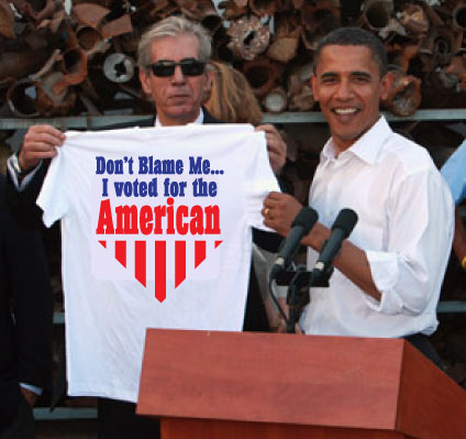 Barack Obama with t-shirt